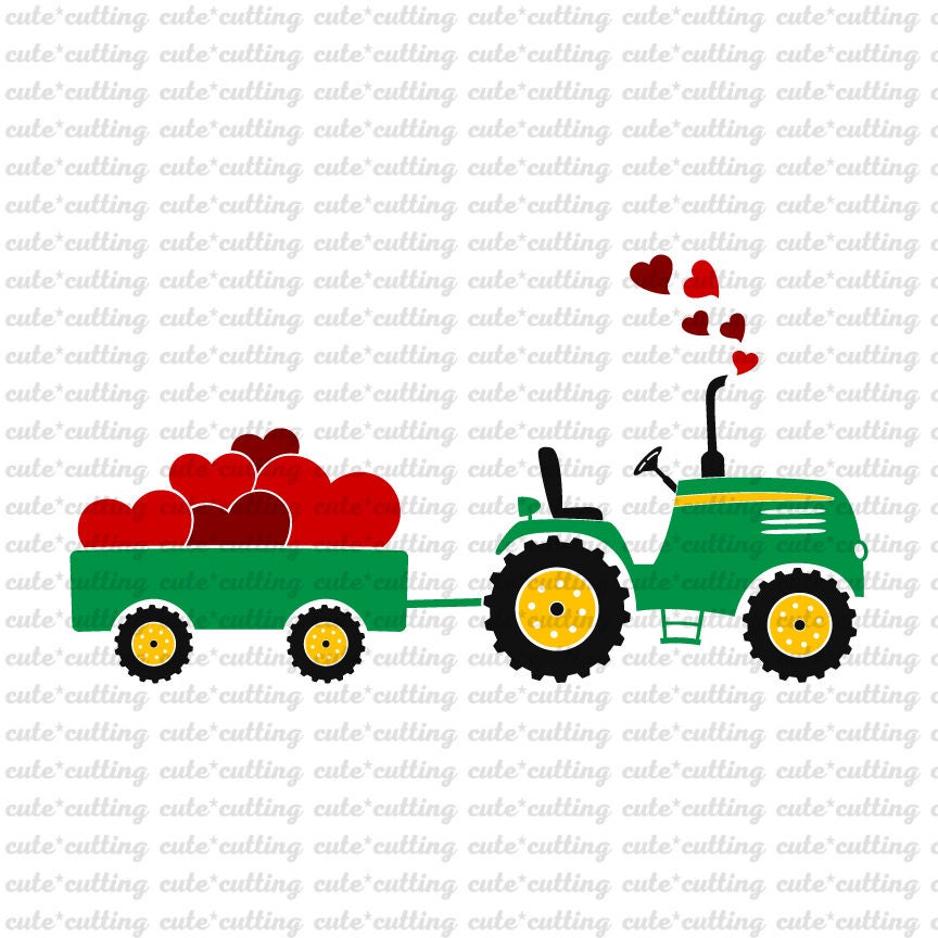 Download Valentines day svg tractor with heart svg Tractor svg Farm