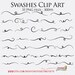 Swashes Clip Art, Decorative Swashes Graphics, Font Swashes, Swashes, PNG Swashes, Digital Scrapbook Elements, Clip Art, Digital Downloads