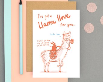 I've got a Llama llove for you Valentines card