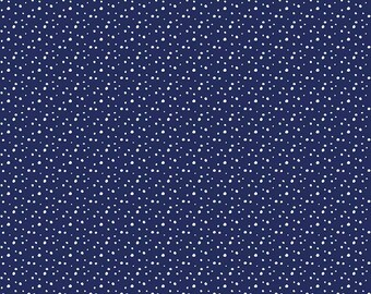 Christmas Fabric, Polka Dot Fabric, Sewing Material, Blue Fabric By The Yard Riley Blake Designs, Quilt Fabric, 1 Yard Fabric, Fat Quarters