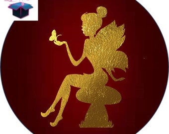 themed fairy 25 mm glass cabochon