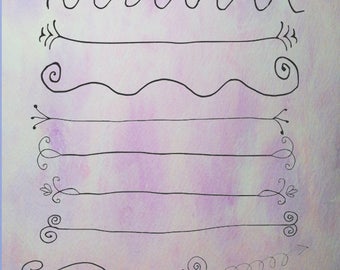 Hand Drawn Borders,Decorative Borders, Digital Clipart, Instant Download