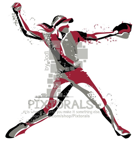 Softball Player Vector Softball Player as PNG JPG high res