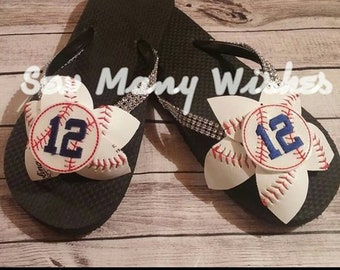 Personalized Baseball Flip Flops