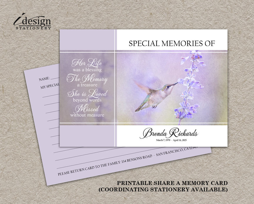 Share A Memory Card Funeral Memory Cards Memorial Share A