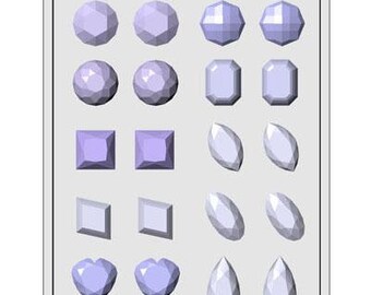 1 1/4" ASSORTED GEMS Hard Candy Mold