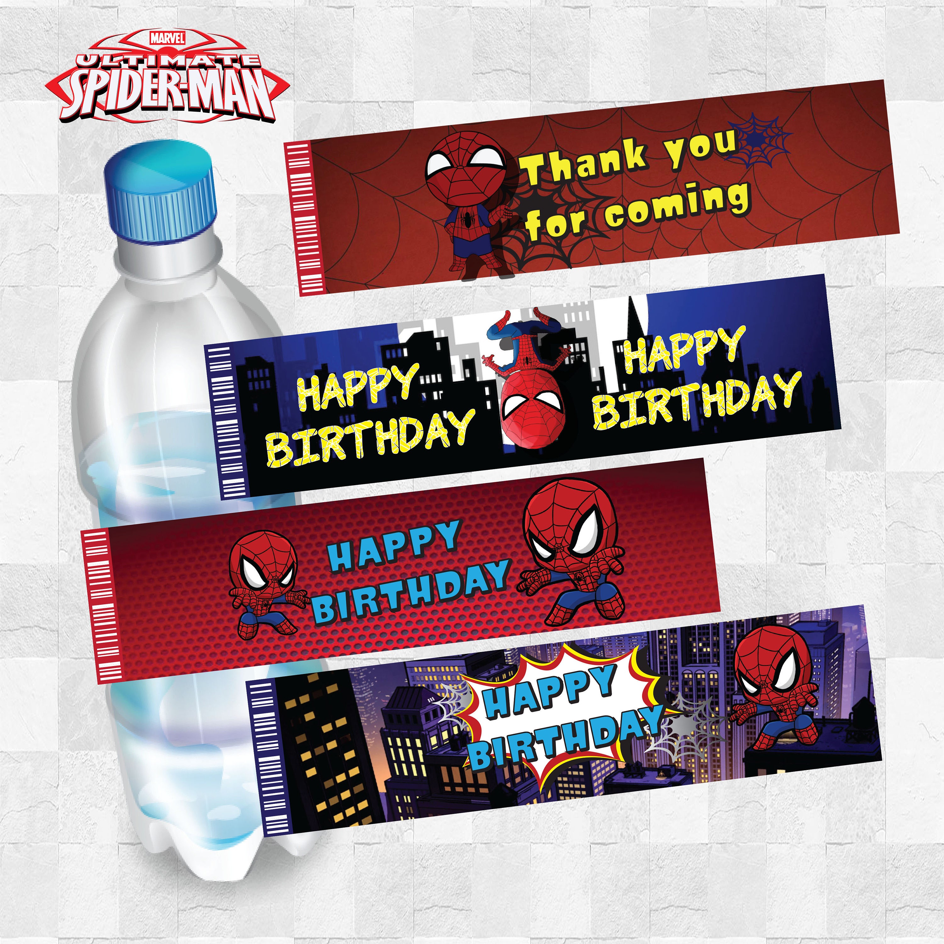 Printable Spiderman Water Bottle Label Superhero Drink