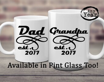 Dad est | New Dad | Pregnancy Reveal | Gift for Dad | Fathers Day | Dad Birthday | New Dad Gift | Grandpa est | New Grandpa | Grandpa Gift |