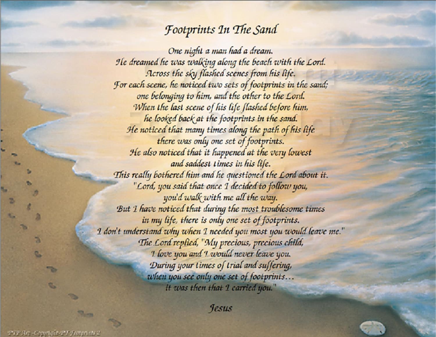 The Footprints in the Sand poem Christian Poem