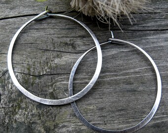 1.5 Inch Sterling Silver Hoops
