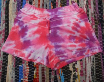 hand dyed tie dye girl's shorts size 5, hippie, colorful, spring shorts