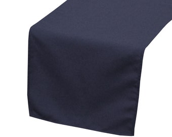 YCC Linen - Navy Blue Polyester Table Runner | Wedding Table Runner