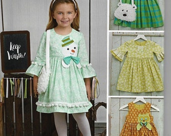 Simplicity Pattern #8522 Child's Dresses and Purses from Ruby Jean's Closet~ Child Size 3-8~New Uncut Factory Folded