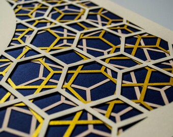 Custom handmade modern ketubah with papercut Home wall art Modern ketubah Wedding vow Ketuba Unique jewish contract Gold paper