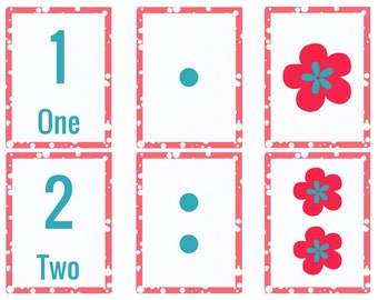 Number Recognition Flashcards Flowers