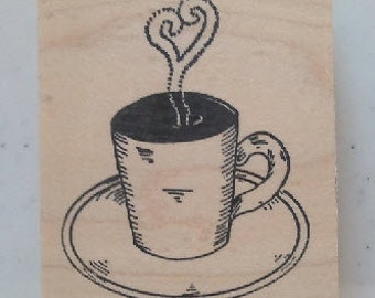 Coffee Cup Rubber Stamp - 5M15