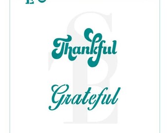 Thankful Grateful Greetings Stencil