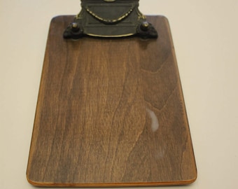 Vintage Brass Wood Ticker Tape Clipboard