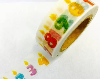 Happy Birthday Rainbow Candles Paper Washi Tape Scrapbooking Decorate Sticker (682)