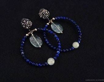 Round Earrings Aquamarine Earrings