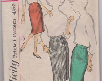 Simplicity 4106 "Teens' "Simple to Make" Set of Skirts" Waist 24" Hip 32" INCOMPLETE