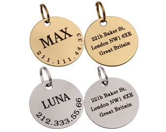 Pet dog tag, Dog ID Tag, Pet Dog ID Tag, Puppy Tag, Personalized Dog ID Tag, Dog Tag for Dogs, Engraved Dog Tag, Silver Dog Tag