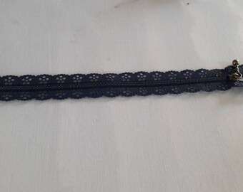 Zipper lace 20cm dark blue