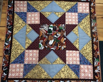 Native American Feather Star Quilt Wall Hanging, Quiltsy Handmade