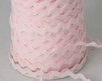 Pink Ric Rac Ribbon, 1/4" wide by the yard, Rick Rack Ribbon, Narrow Ric Rac Trim, Sewing, Baby Girl, Gift Wrapping, Party Supplies