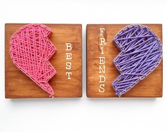 MADE TO ORDER Best Friends String Art, Wood Sign, bff, Birthday Gift, Wall Hanging, Wall Art, Gift for Her