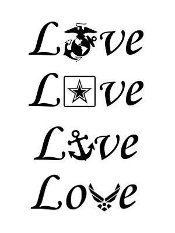 Military Love Decal Cup decal tumbler decal yeti decal