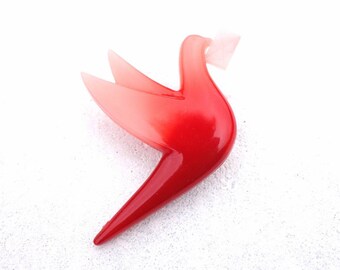 Vintage homing pigeon dove brooch #01