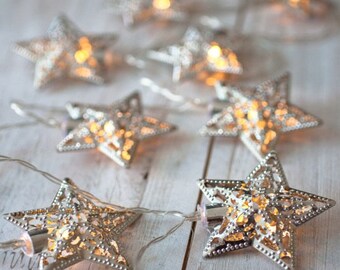 Silver Fairy Lights/Lights for bedroom / Silver Lights / Fairy Lights / Star Lights / Eid Lights / Moroccan Lights/ Eid Decorations