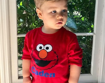Customized Elmo Shirt Toddler 2T month to 5T