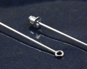 Silver plated 2.5 inch stick pin with loop (10)