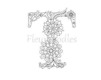 Letter T Colouring Pages