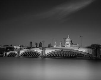London Fine Art Photo Print: St. Paul's Cathedral and Blackfriars Bridge