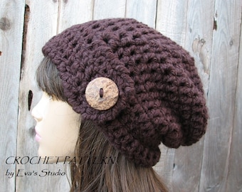 Crochet Hat - Slouchy Hat, Crochet Pattern PDF,Easy, Pattern No. 74