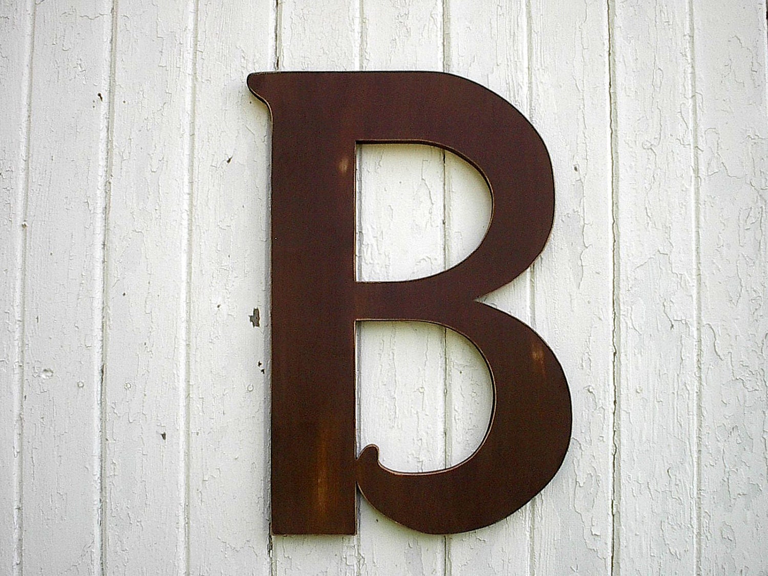Wooden Letters B Large 24 inch Brown Distressed Wood Wall