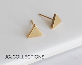 Gold Triangle Earrings