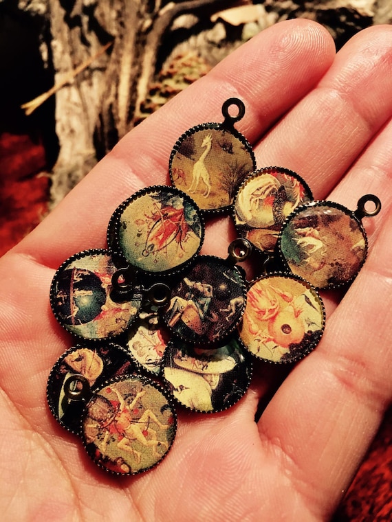 Hieronymus Bosch - Garden of Earthly Delights - Antique Bronze Resin Cameos Hieronymus Bosch - Garden of Earthly Delights - Antique Bronze Resin Cameos