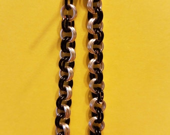 6" Black and Silver Chain Maille Bracelet