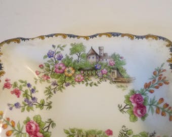 Antique Aynsley Garden Gate Ashtray Porcelain Ashtray