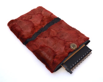 Tablet case, fur case, real fur sleeve cover, mink fur tablet case, Apple fur tablet cover, Samsung tablet 8" sleeve fur phone case.