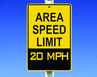 20 MPH Speed Limit Aluminum Sign