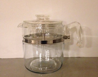 pyrex percolator 9 cups coffee maker flameware