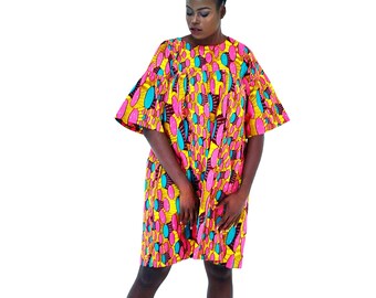 Africa Ankara Print Shift Dress