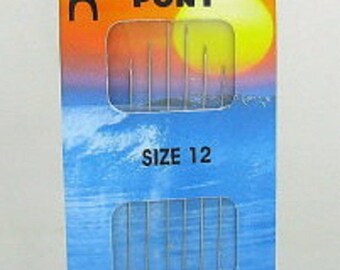 Pony beading needles, size 12, pack of 6