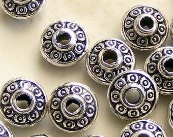 Antique Silver Spacer Beads 6.5x4mm (25 pcs) MW-P5914
