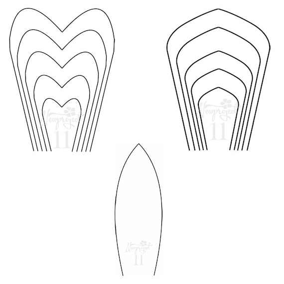 PDF. Set of 2 Flower Templates and 1 Leaf Template .Giant